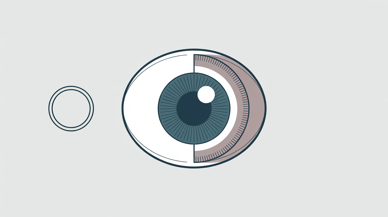 Contact lens extending past the iris toward the limbus for full coverage.